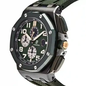 Green dial of the watch
