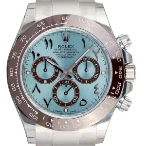 ıce blue dial of the watch