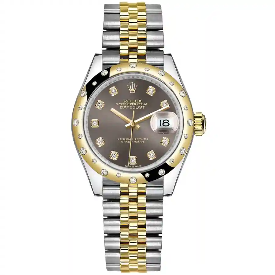 Rolex-Datejust-31-18k-Yellow-Gold-Steel-replica-278343RBR Rolex Grey Diamond Replica