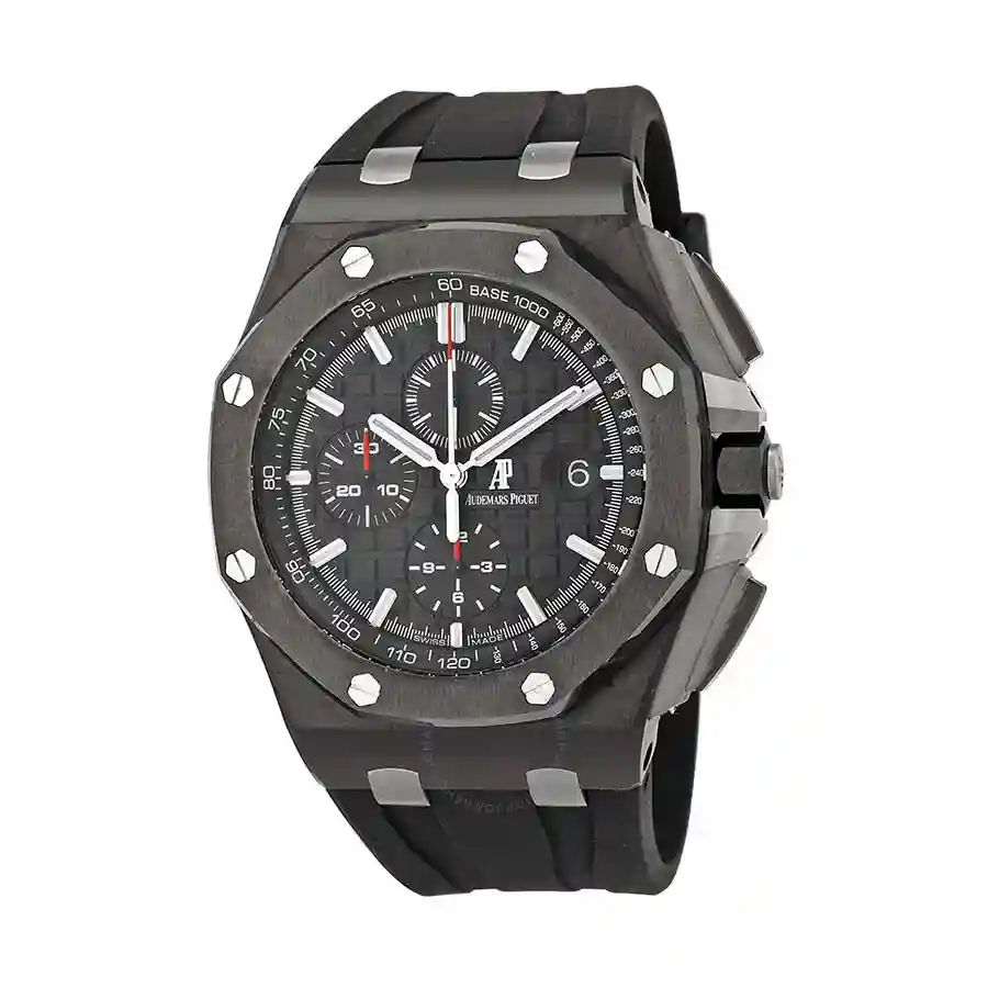 audemars-pigueat-royal-oak-offshore-black-dial-replica AP Royal Oak Carbon Replica