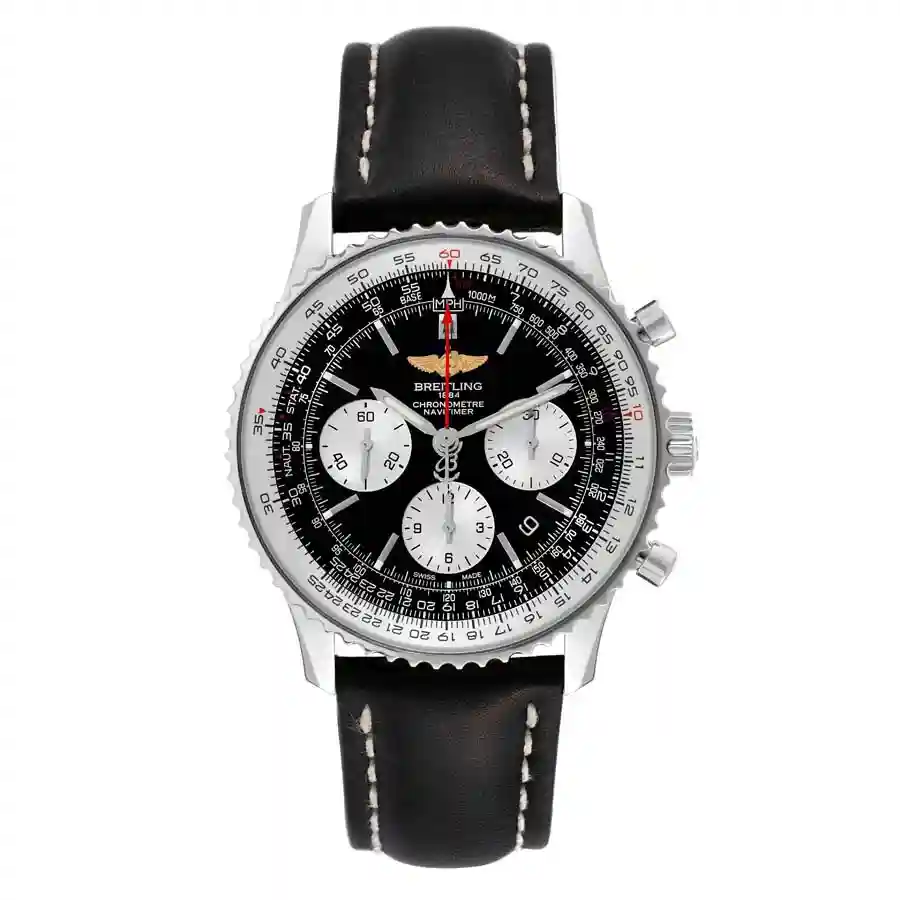 breitling-navitimer-01-black-dial-steel-mens-watch-ab0120-box-card-57096_5e75e Breitling Navitimer B01 Leather Replica