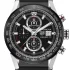 black and stick dial of the TAG Carrera Black Rubber Replica