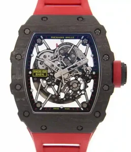 skeleton dial of the watch