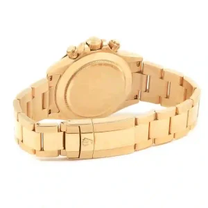 yellow gold case of the watch