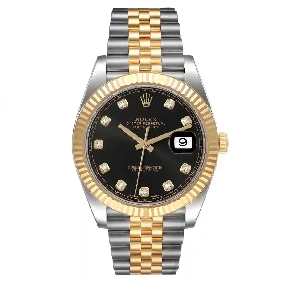 rolex-datejust-41-steel-yellow-gold-black-diamond-dial-replica-126333 Rolex Diamond Jubilee Replica