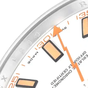close view the white Dial of the watch