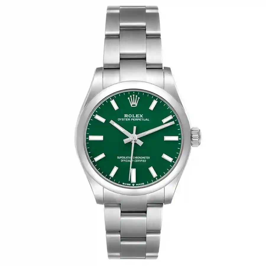 rolex-oyster-perpetual-midsize-green-dial-automatic-steel-replica-277200 Rolex Perpetual Green Replica