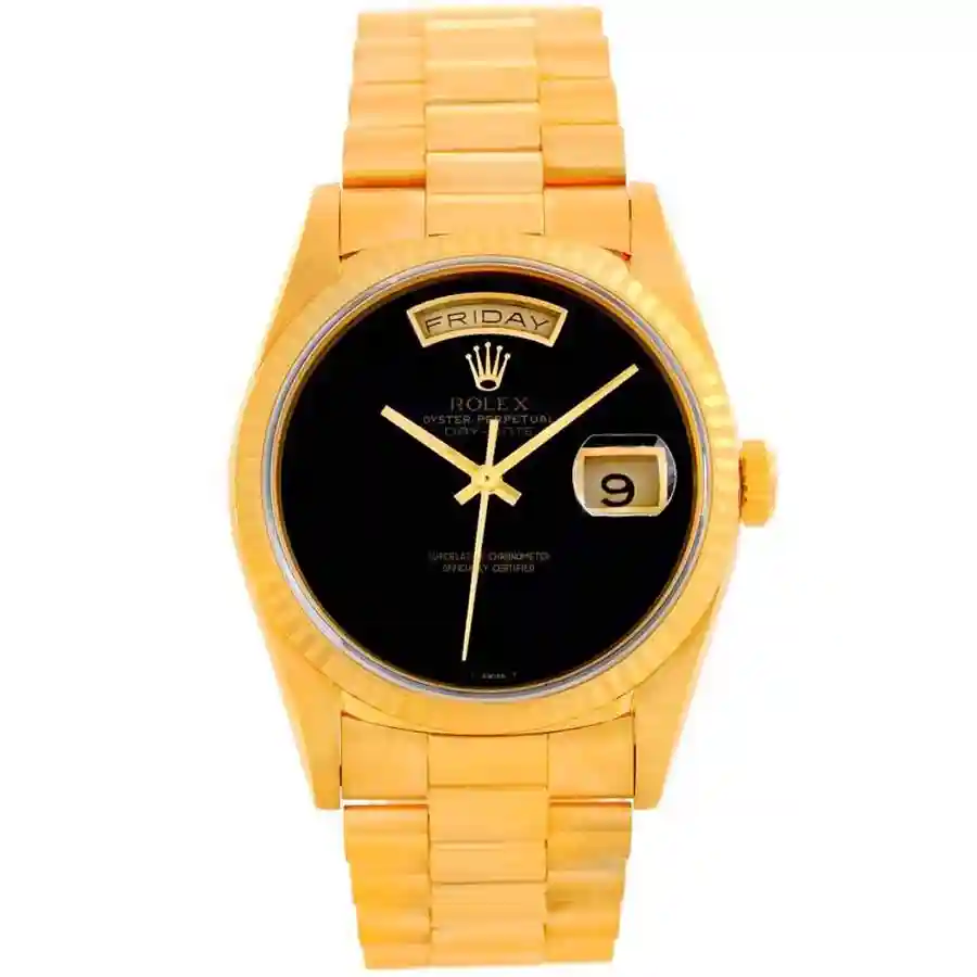 rolex-president-day-date-mens-18k-yellow-gold-onyx-dial-replica Rolex Onyx Dial Replica