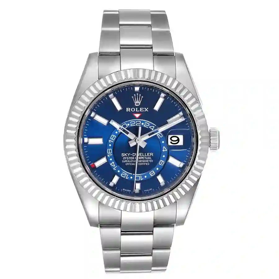 rolex-sky-dweller-blue-dial-steel-white-gold-replica-326934 Rolex Sky-Dweller Blue Replica