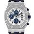 Blue and white dial of the Royal Oak Tour Auto Replica