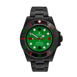 Green dial of the watch