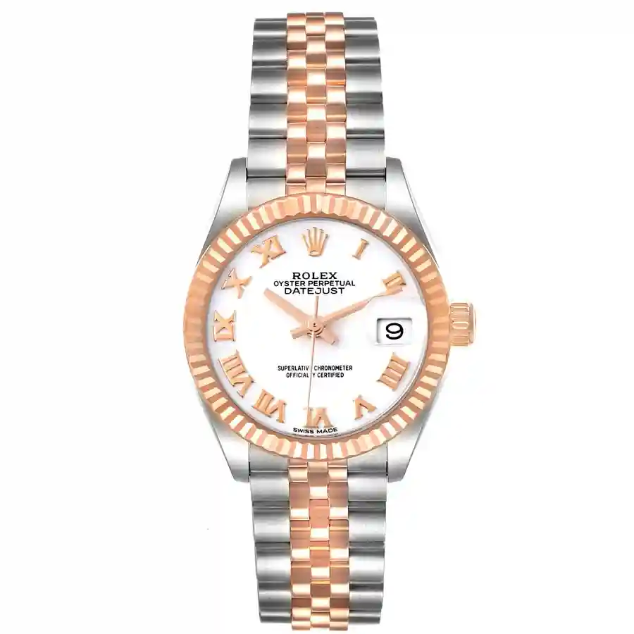 rolex-datejust-28-everose-rolesor-white-dial-ladies-watch-279171-unworn-41488_4d401 Rolex Datejust White Dial Replica